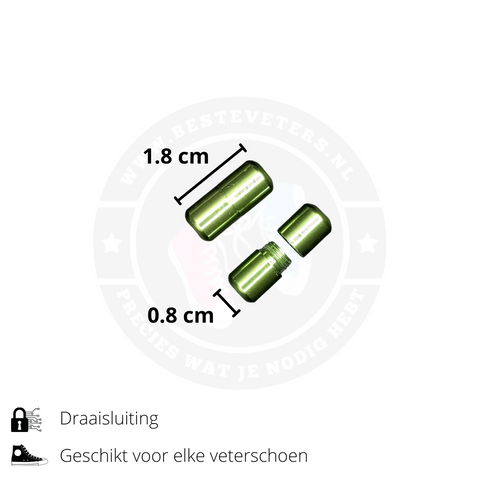 Elastische schoenveters met draaisluiting - Groen